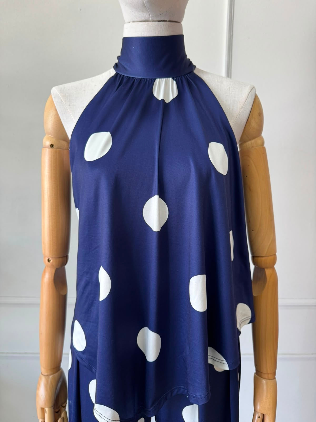 Conjunto Polkadot azul marino