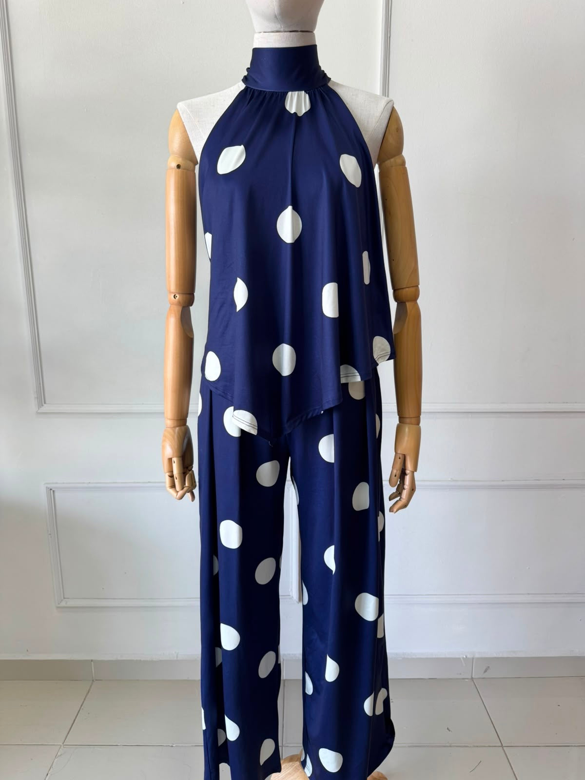 Conjunto Polkadot azul marino