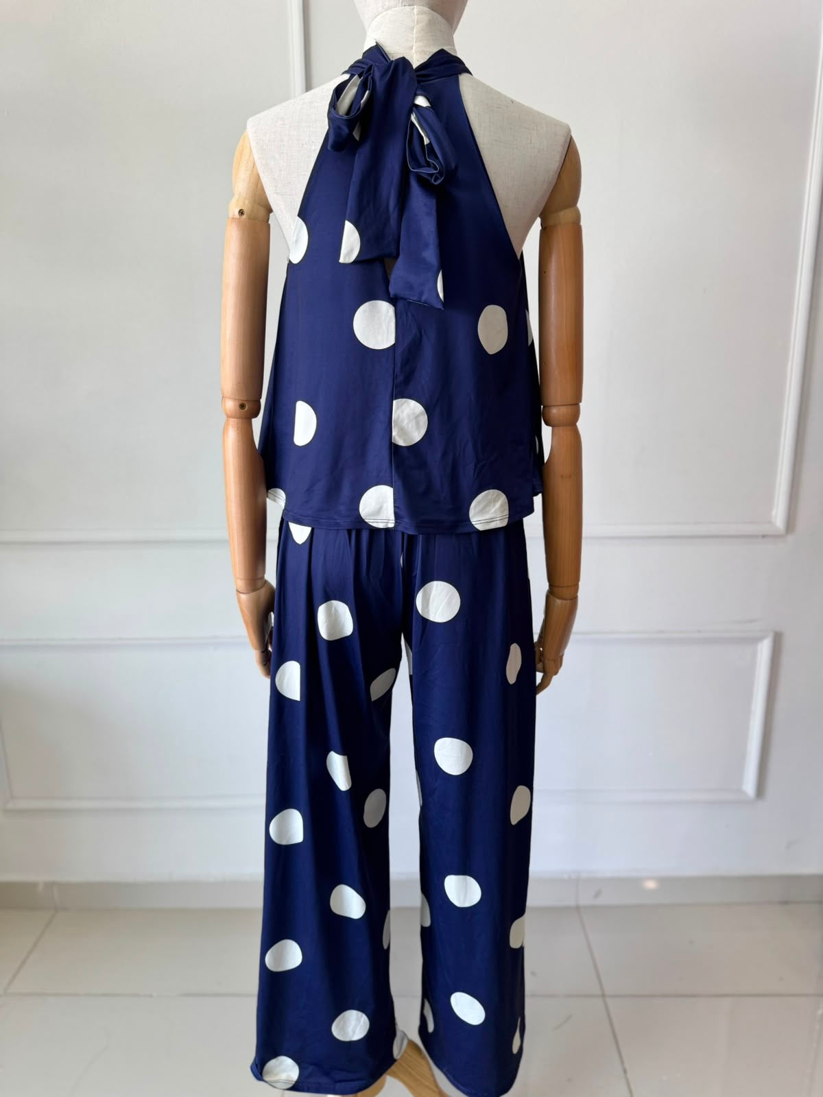Conjunto Polkadot azul marino