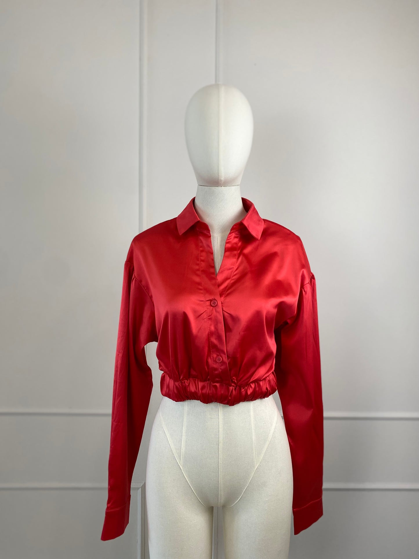 Blusa de Vestir Satín Roja