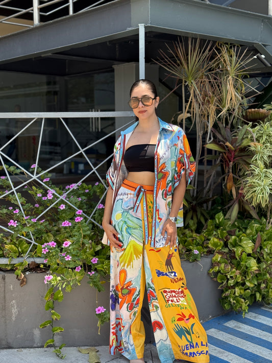 Conjunto Seda Estampado