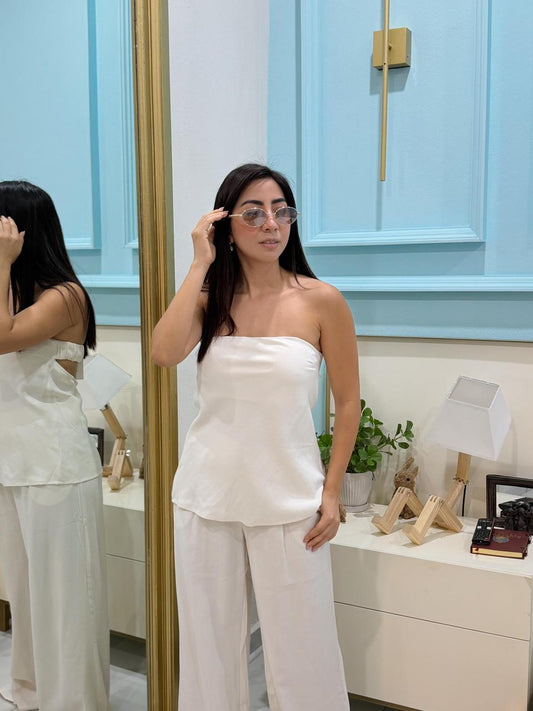 Conjunto blanco de algodón
