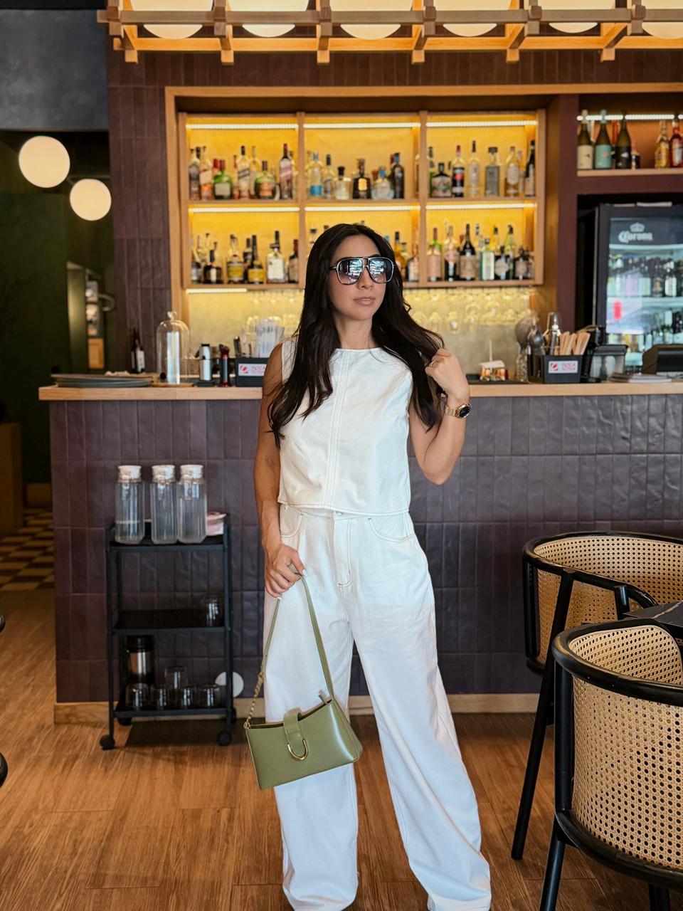 Conjunto de mezclilla blanco