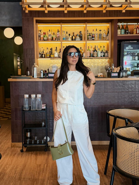 Conjunto de mezclilla blanco