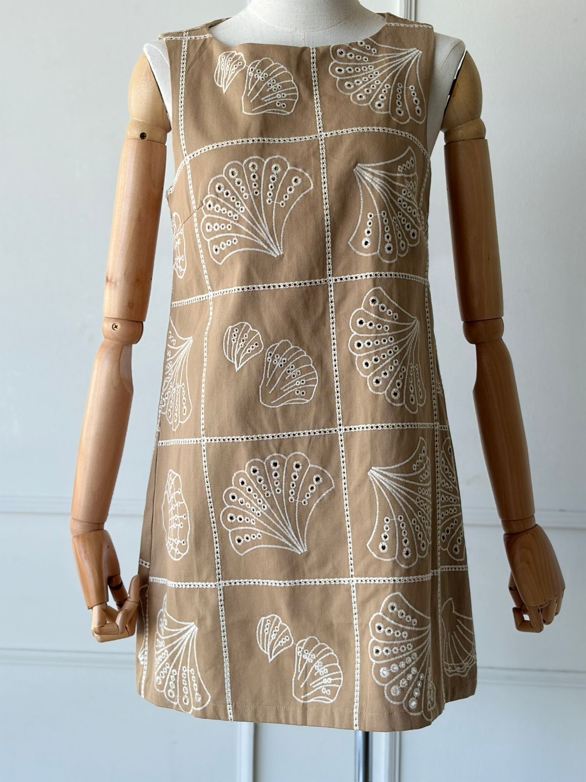 Vestido Café Estampado Marino