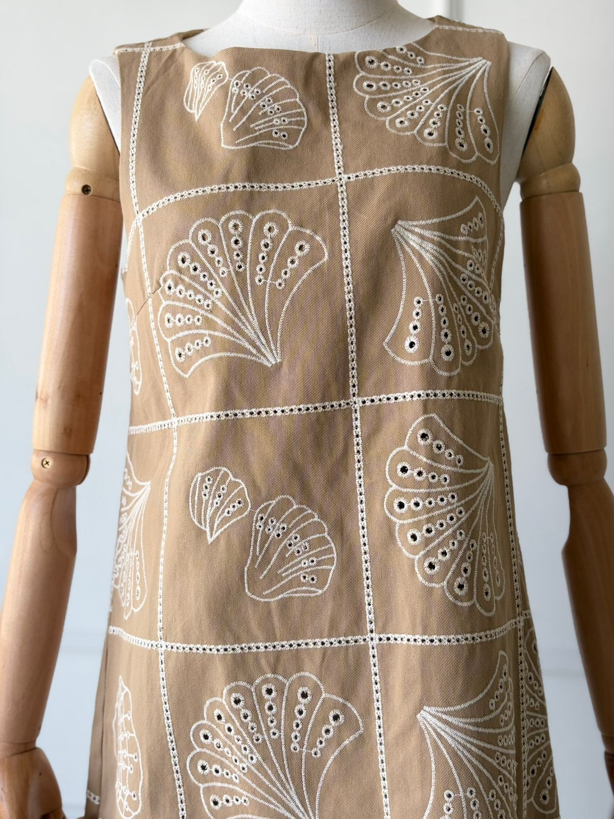 Vestido Café Estampado Marino