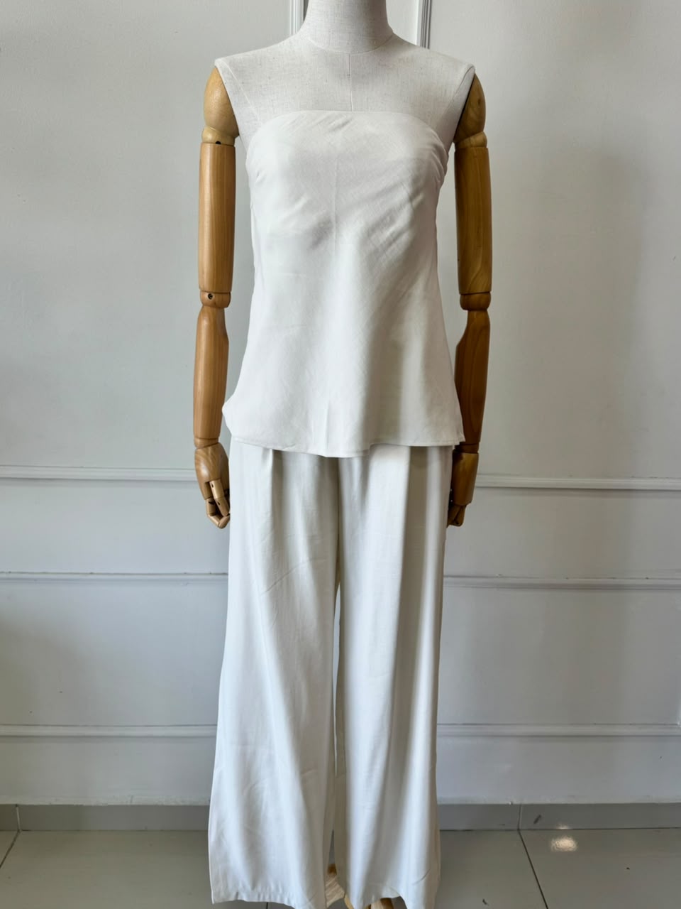 Conjunto blanco de algodón